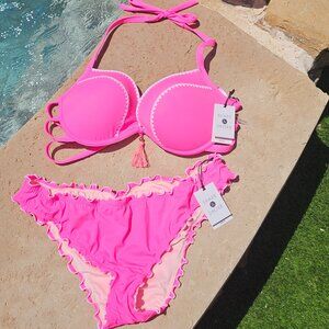 Neon pink 2 pc bikini
